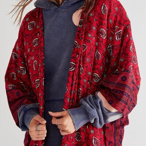 Free People Vineyard Border Print Kimono - Picture 3 of 6